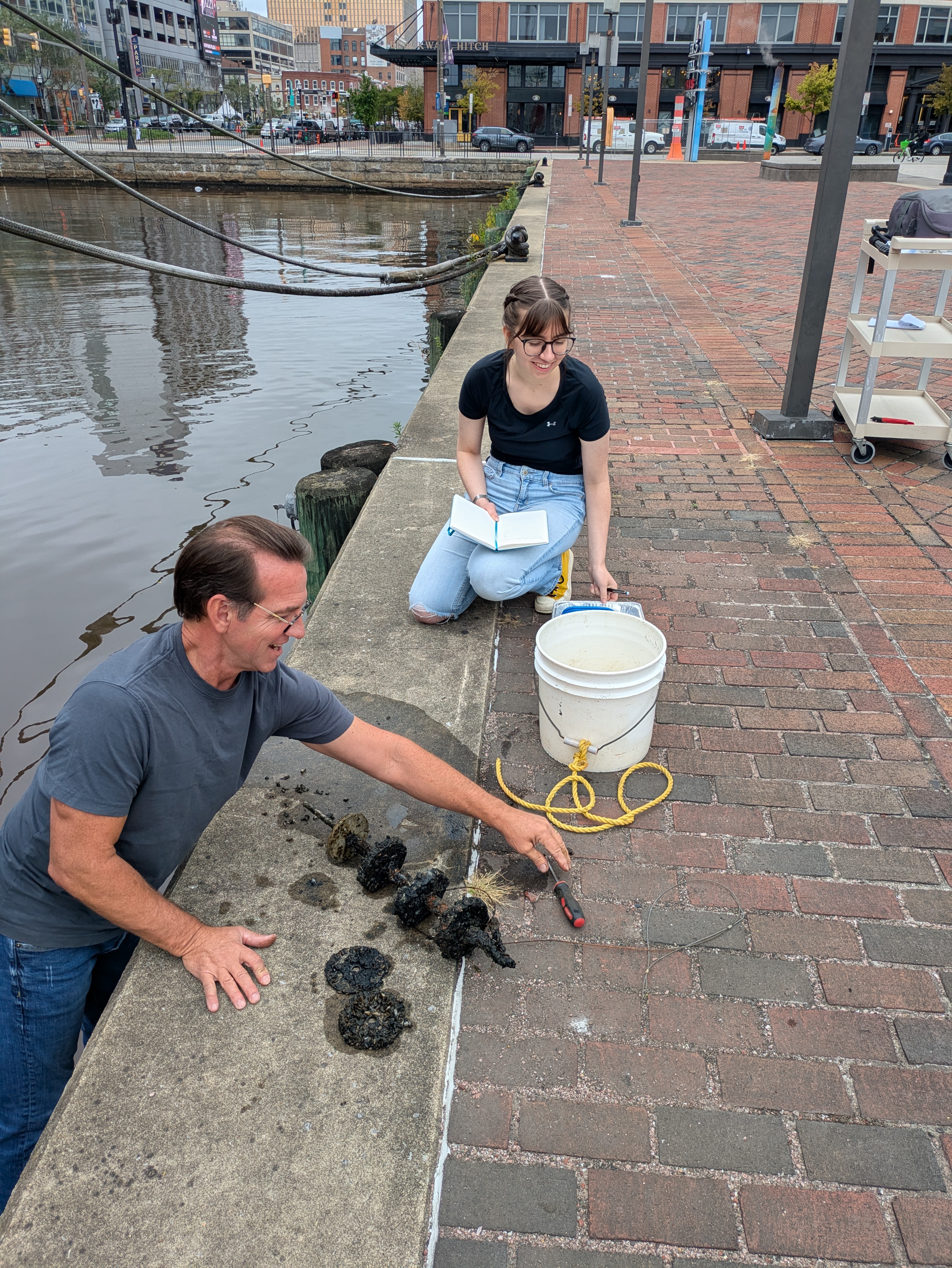 Talia Mastalski and Adam Frederick in Baltimor harbour